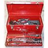 Image 1 : LARGE RED METAL TOOL BOX FILLED WITH TOOLS