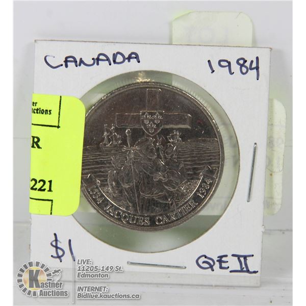 1984 CANADIAN JACQUES CARTIER $1 COIN QE11