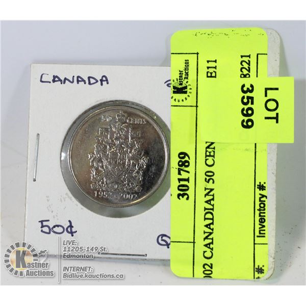 2002 CANADIAN 50 CENT PIECE QE11