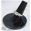 Image 1 : 925 STERLING SILVER RING WITH RHINESTONES