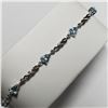 Image 1 : T120 SILVER BLUE TOPAZ DIAMOND BRACELET