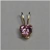 Image 1 : T144 14K  PINK CUBIC ZIRCONIA PENDANT