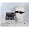 Image 1 : BOX OF SLEEK RED SUNGLASSES. 100% UV PROTECTION.