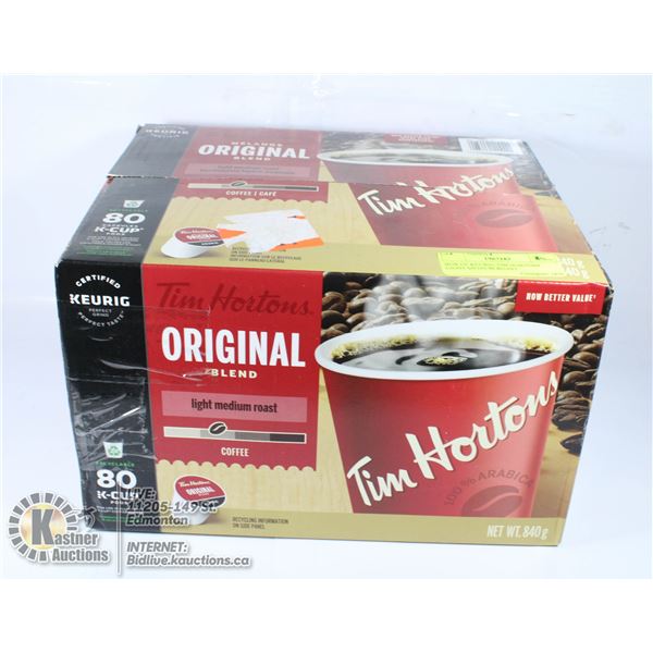 TIM HOTRTONS BOX OF 80 K-CUPS EXPIRED 2020-09-08