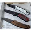 Image 1 : LOT OF 3 TACTICAL /POLICE STYLE POCKET KNIVES