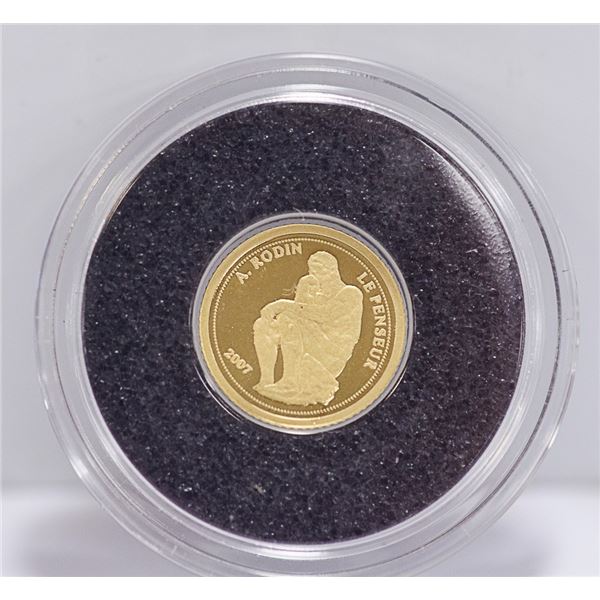99.99% PURE GOLD 0.50G 1500 FRANC "THE THINKER"