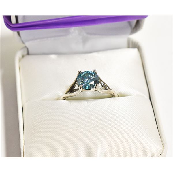 .925 SILVER RING WITH A 1.25K MOISSANITE SIZE 9