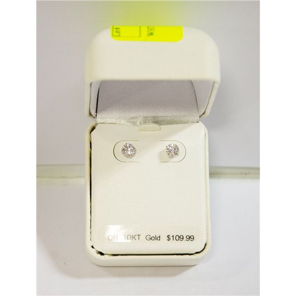 CUBIC ZIRCONIA WHITE GOLD EARRINGS MRSP $109