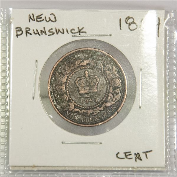 NEW BRUNSWICK 1864 ONE CENT COIN