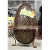Image 1 : FARBERGE STYLE EGG LARGE BRASS COVERED AND FOOTED