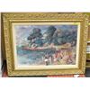 Image 1 : VINTAGE FRAMED "LAKESIDE SCENE" IN GOLD LEAF FRA