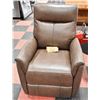 NEW BROWN LEATHER ELECTRIC RECLINING CHAIR