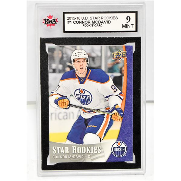 CONNOR MCDAVID STAR ROOKIES CARD GRADED 9