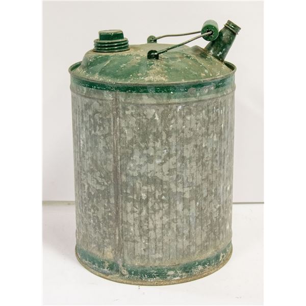 1940'S GREEN GAS/WATER METAL JUG CAN