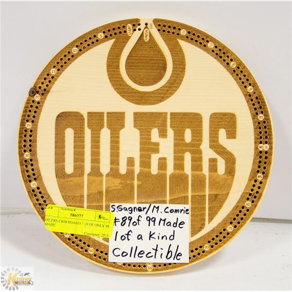 OILERS CRIB BOARD # 89 OF ONLY 99 MADE