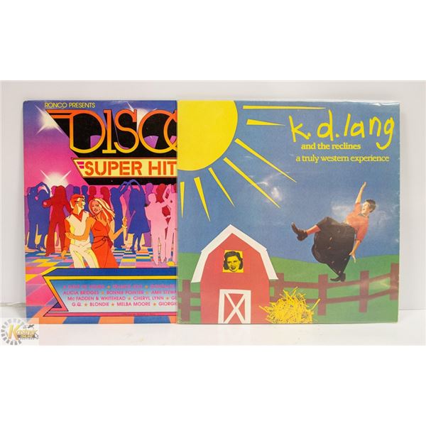 2 X RECORDS K.D. LANG & DISCO HITS