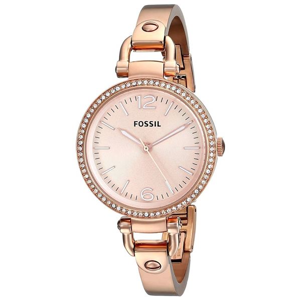 NEW FOSSIL GLITZ ROSE-GOLD TONE 32MM MSRP $205