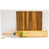 Image 1 : 2 WOODEN BOARDS-16" X 16" AND BAGUETTE BOARD