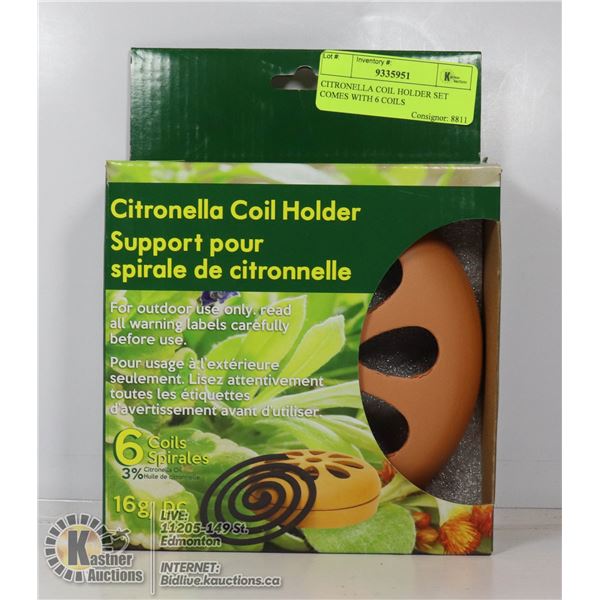 CITRONELLA COIL HOLDER SET COMES WITH 6 COILS