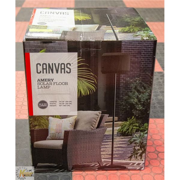 CANVAS AMERY SOLAR STANDING FLOOR LAMP 63 INCHES