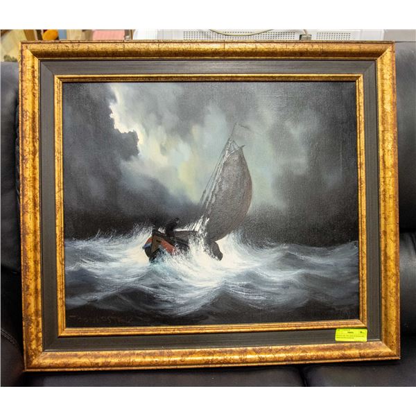 ESTATE OIL ON CANVAS SEASCAPE 24X20 SIGNED KOSTER