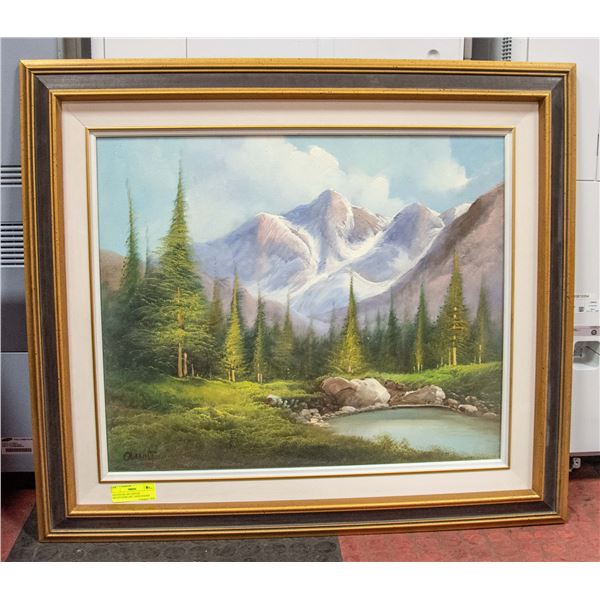 ESTATE OIL ON CANVAS MOUNTAINSCAPE  24X20 SIGNED