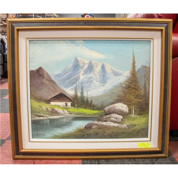 ESTATE OIL ON CANVAS MOUNTAINSCAPE  24X20 SIGNED