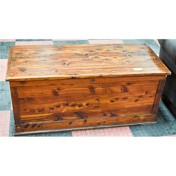 ESTATE WOODEN CEDAR LINED CHEST WITH HANDLES