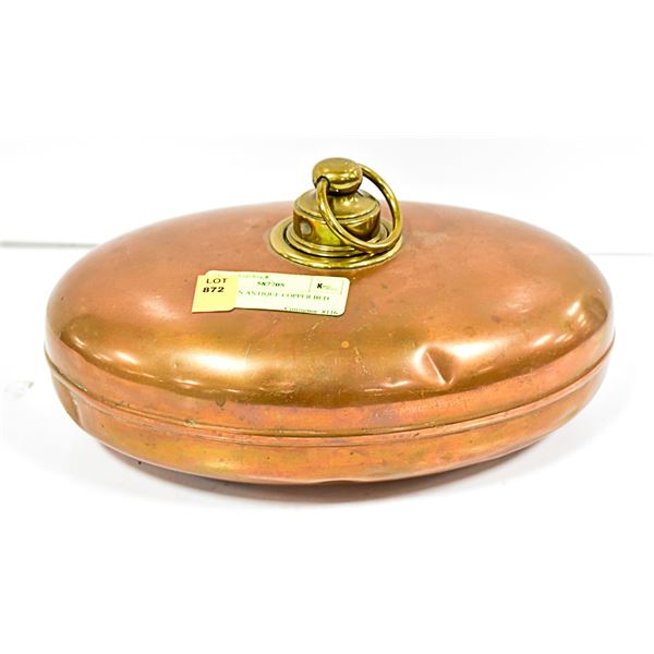 EUROPEAN ANTIQUE COPPER BED WARMER