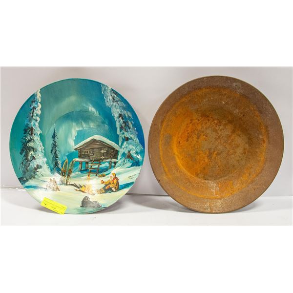 OLD GOLD PANS 1 IS HAND PAINTED YUKON