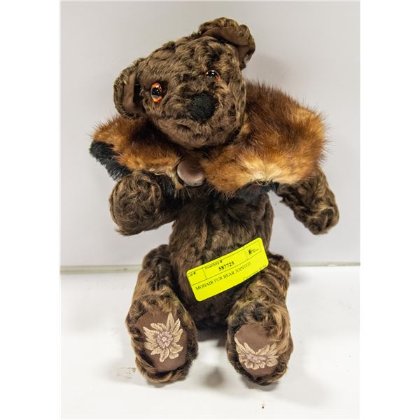 MOHAIR FUR BEAR JOINTED