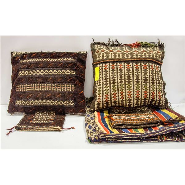 WOVEN SADDLE BAGS & BLANKET/PILLOW