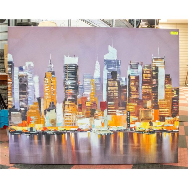 HUGE PRINT CITY VIEW APPROX 59  X 47 