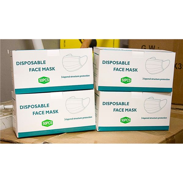 4 BOXES WITH 50 DISPOSIBLE MASKS