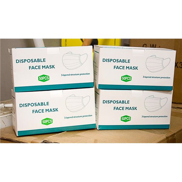 4 BOXES WITH 50 DISPOSIBLE MASKS