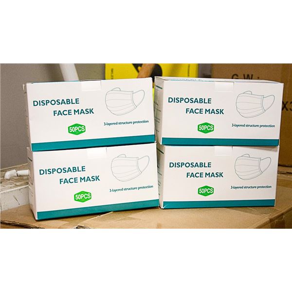 4 BOXES WITH 50 DISPOSIBLE MASKS