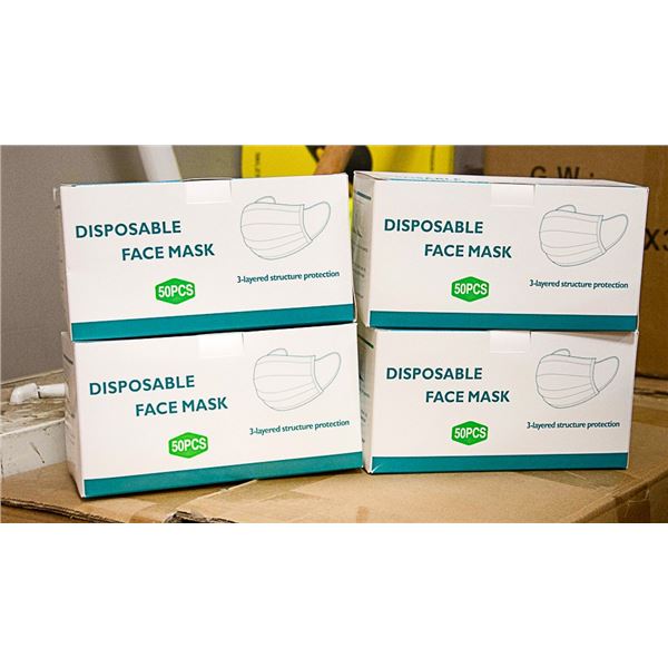 4 BOXES WITH 50 DISPOSIBLE MASKS