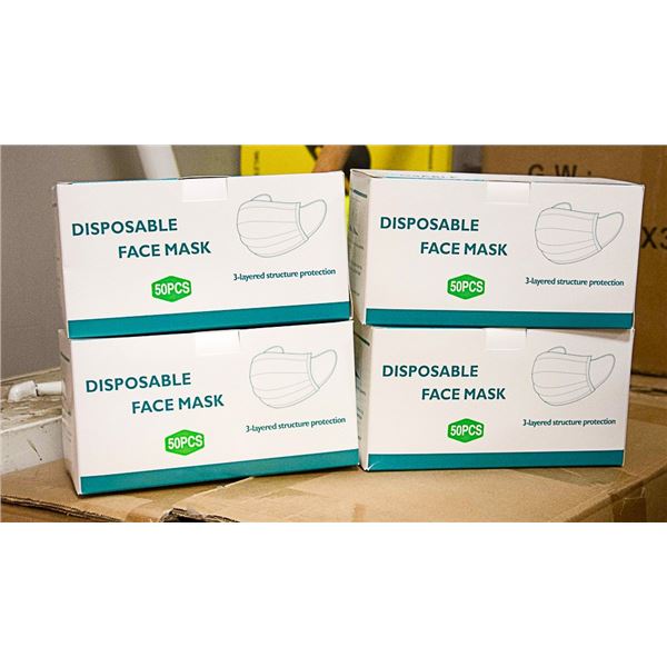 4 BOXES WITH 50 DISPOSIBLE MASKS