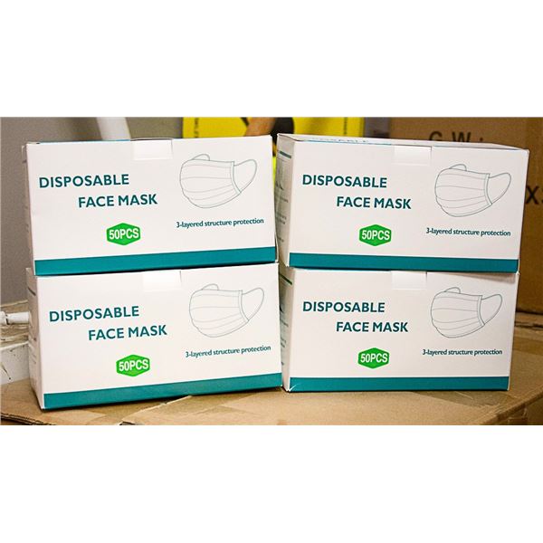 4 BOXES WITH 50 DISPOSIBLE MASKS