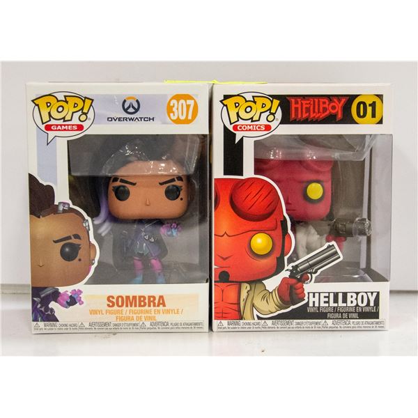 2X FUNKO POP SOMBRA 307; HELLBOY 01