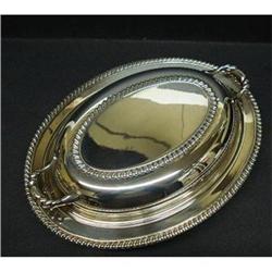 ANTIQUE SILVER OVAL SERVING DISH&LID #1956496