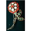 Image 1 : STUNNING  RED/WHITE STONES - FLOWER #1956503