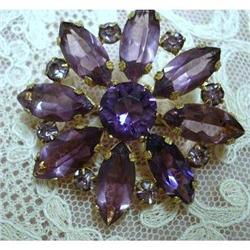 PURPLE RHINESTONE BROOCH - FLOWER #1956504