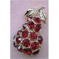 LOVELY RED RHINESTONE BROOCH - PEAR #1956505