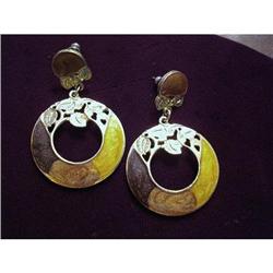 LOVELY VINTAGE FANCY ENAMEL EARRINGS #1956523