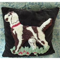 OLD VELVET DECORATIVE PILLOW-SHAGGY DOG  #1956548