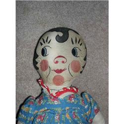 1930's Embroidered Cotton Stuffed Cloth Doll #1956654