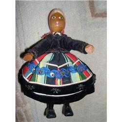 9" Polish wooden doll, colorful skirt #1956672