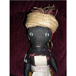 12" Black Jamaican Cloth Doll Painted Features #1956693