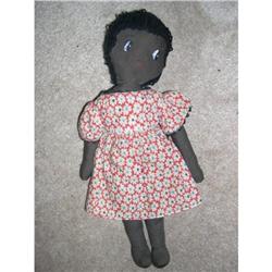 14.5 " black cloth doll stitched features #1956855